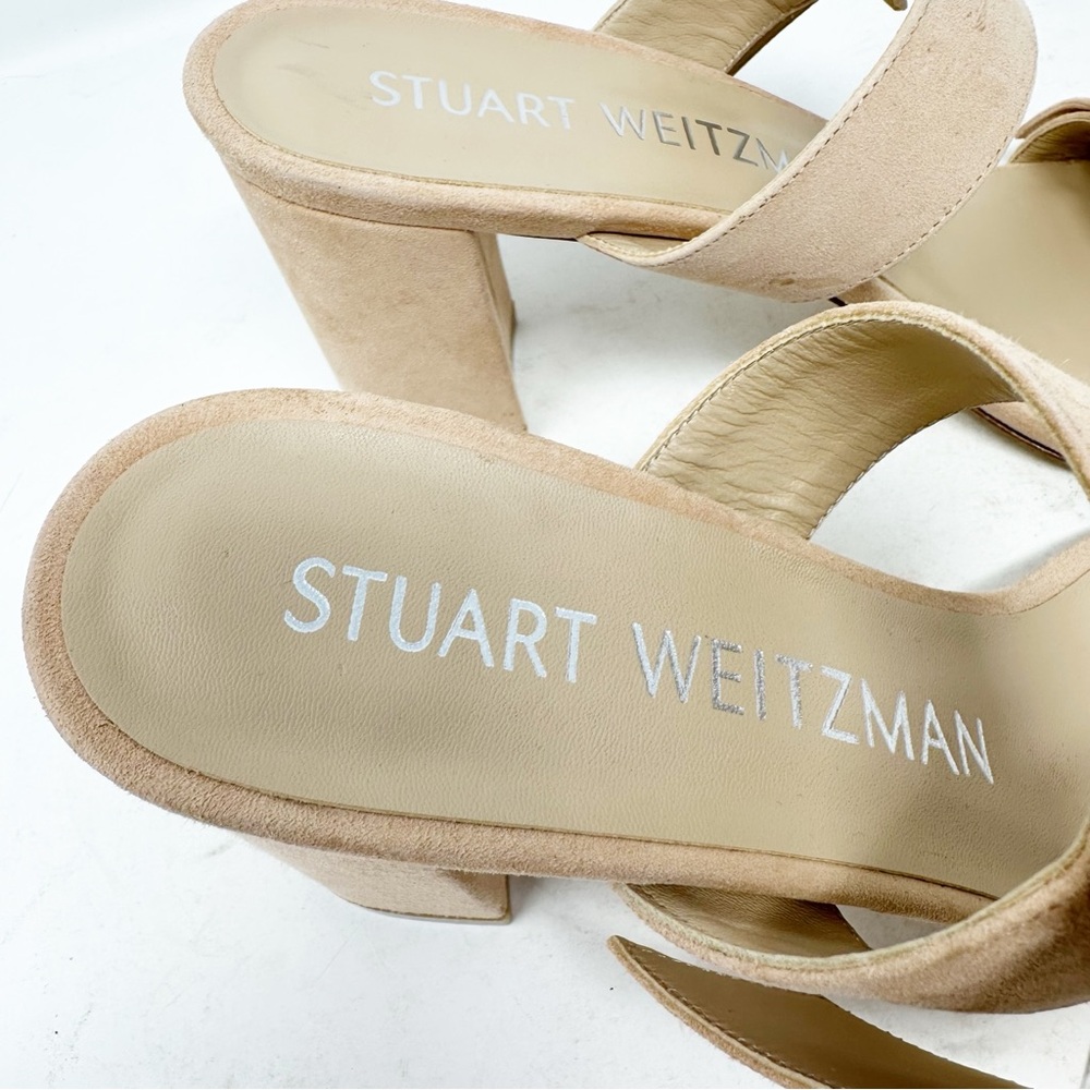 STUART WEITZMAN Pearl Geo Buckle 75 Slide NWOT in Size 8.5 - Picture 3 of 8